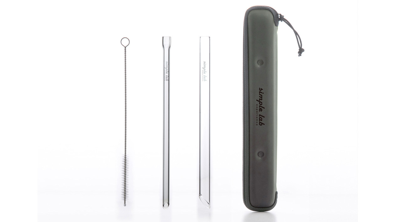 Simple lab experience® ESSENTO Glass Straw Travel Set (Delivery Product)