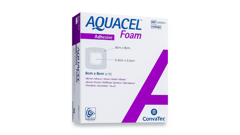 AQUACEL® Ag Foam Adhesive 8 x 8 cm (10's/ pack) (Delivery Product)